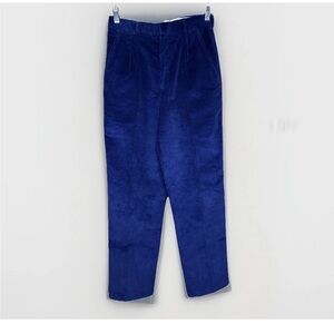 Vintage LL Bean Tapered Leg Corduroy Women’s Deep Blue High Rise Size 8 USA 80s